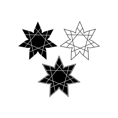 Seven rays star shape logo. Abstract vector signのイラスト素材