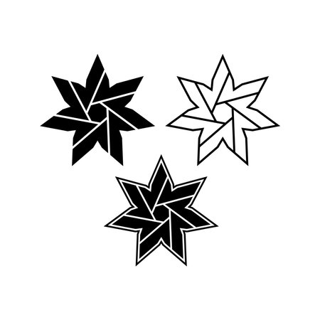 Seven rays star shape logo. Abstract vector signのイラスト素材