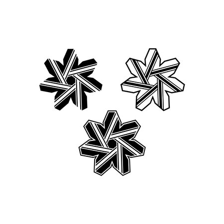 Seven rays star shape logo. Abstract vector signのイラスト素材