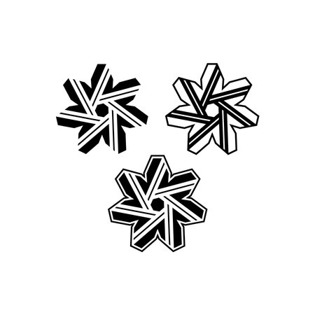 Seven rays star shape logo. Abstract vector signのイラスト素材
