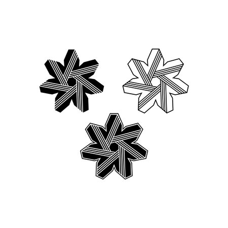 Seven rays star shape logo. Abstract vector signのイラスト素材