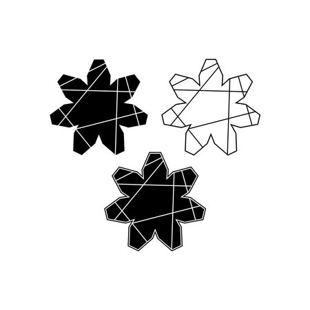 Seven rays star shape logo. Abstract vector signのイラスト素材