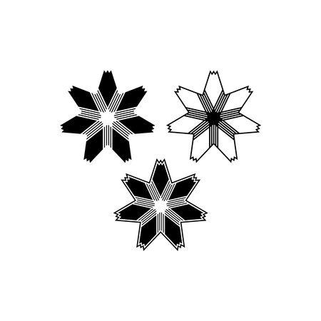 Seven rays star shape logo. Abstract vector signのイラスト素材