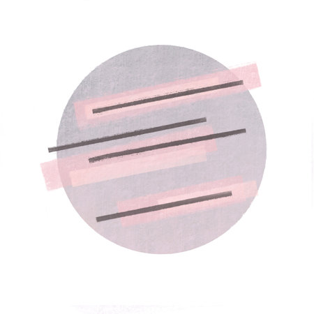 Round with geometric elements, hand drawn abstract backgroundの写真素材