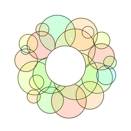 Transparent colorful bubbles, composition with space for textのイラスト素材
