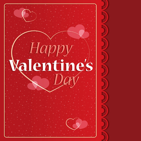 Valentine's Day romantic card with heart decorationsのイラスト素材