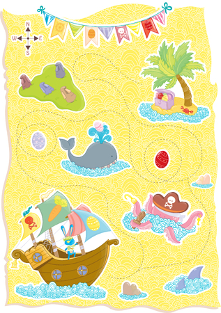 Happy Easter Treasure Mapのイラスト素材