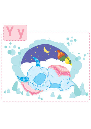 Dinosaur alphabet,letter Y from Yetiのイラスト素材