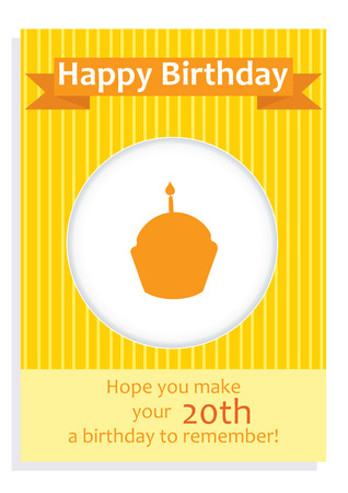 Happy Birthday card for age 20のイラスト素材