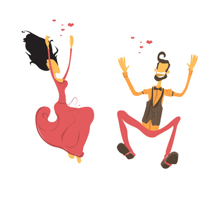 Couple in love, lovers dancingのイラスト素材