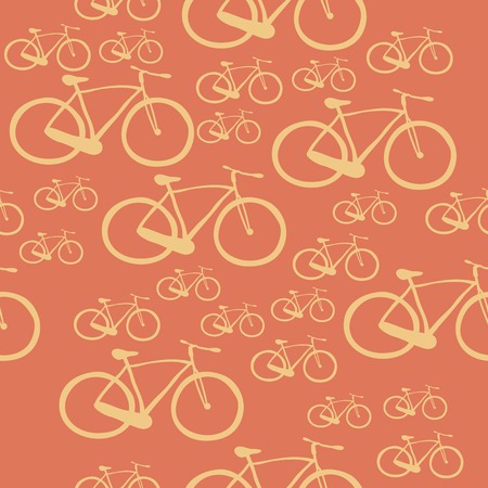 Seamless pattern with bicycles of different sizesのイラスト素材