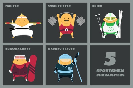 Sportsmen setのイラスト素材