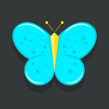 Butterfly colorful minimalistic cartoon style icon, unusual visual impactのイラスト素材