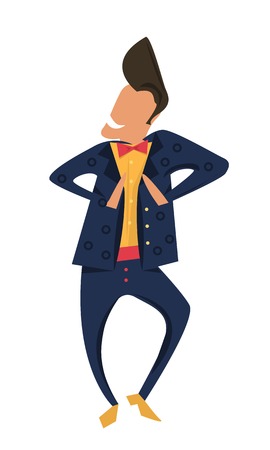 Hipster dancing in retro style jacketのイラスト素材