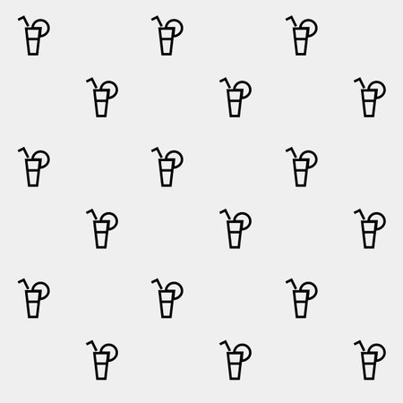 Geometric simple monochrome minimalistic vector holiday pattern, cocktails
