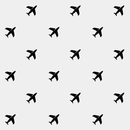 Geometric simple monochrome minimalistic vector holiday pattern, planesのイラスト素材