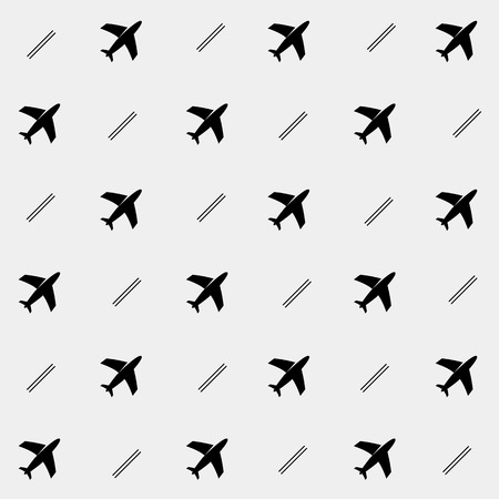Geometric simple monochrome minimalistic vector holiday pattern, planesのイラスト素材