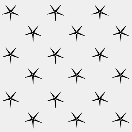Geometric simple monochrome minimalistic vector holiday pattern, starfishのイラスト素材
