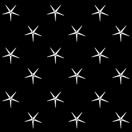 Geometric simple monochrome minimalistic vector holiday pattern, starfishのイラスト素材