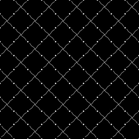 Vector seamless monochrome minimalistic pattern. Modern stylish texture. Repeating geometric tilesのイラスト素材