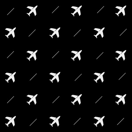 Geometric simple monochrome minimalistic vector holiday pattern, planesのイラスト素材