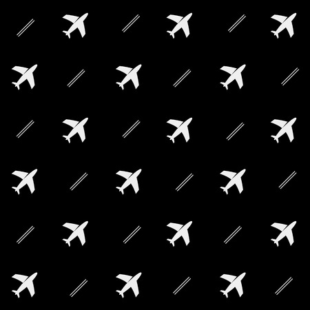 Geometric simple monochrome minimalistic vector holiday pattern, planesのイラスト素材