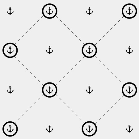 Vector pattern. Modern stylish texture. Marine anchor patternのイラスト素材