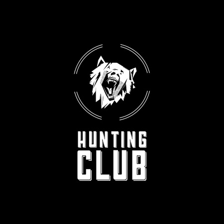 Black and white monochrome emblemの写真素材