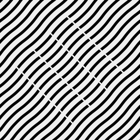 Vector seamless pattern. Modern stylish texture. Repeating geometric tiles with diagonal lines in monochromeのイラスト素材