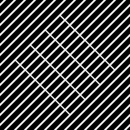 Vector seamless pattern. Modern stylish texture. Repeating geometric tiles with diagonal lines in monochromeのイラスト素材
