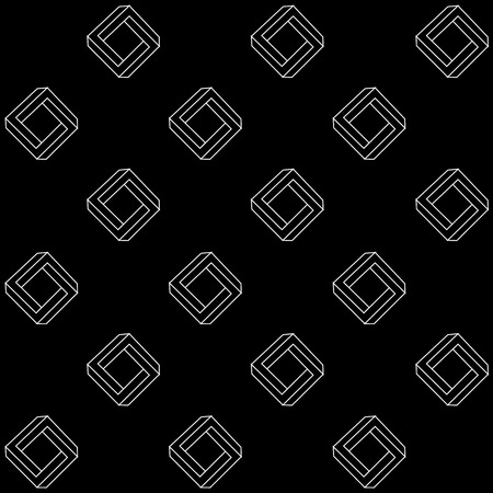 Pattern geometric seamless simple monochrome minimalistic pattern of impossible shapes, rectangles, trianglesのイラスト素材