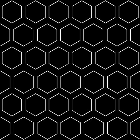 Abstract minimalistic black and white pattern hexagon, black and white, monochromeのイラスト素材