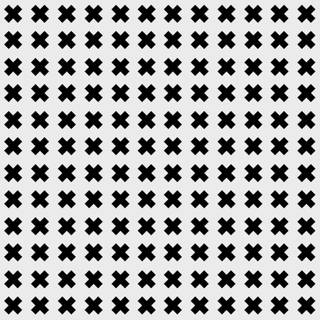 Minimal monochrome hand drawn pattern cross.Black and white.のイラスト素材