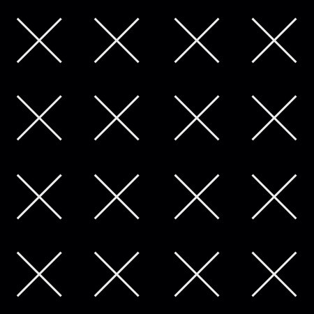 Minimal monochrome hand drawn pattern cross.Black and white.のイラスト素材