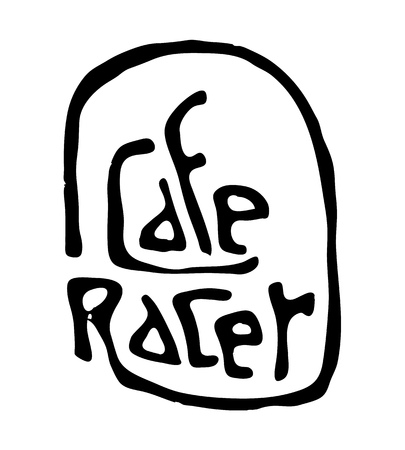 Cafe Racer text letters. Lettering, emblem, signのイラスト素材