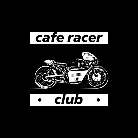 Emblem or sticker, hipster bike, motorbike sign.のイラスト素材