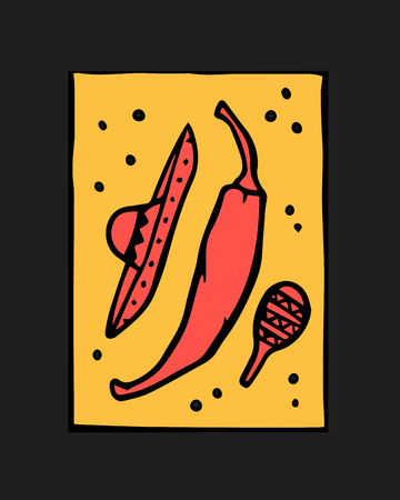 Fiesta holiday icon, card, flyer. Colorful illustration.のイラスト素材