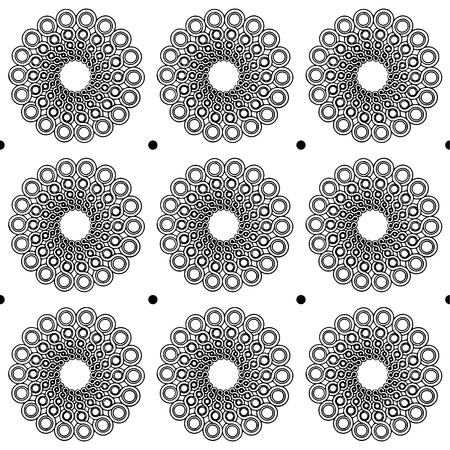 Black and white minimal geometric patternのイラスト素材