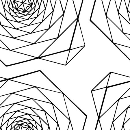 Black and white minimal geometric patternのイラスト素材