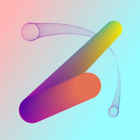 Abstract background. Colorful elements. Liquid lines, gradients. Hologramのイラスト素材