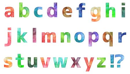 watercolor numbers and alphabetsのイラスト素材