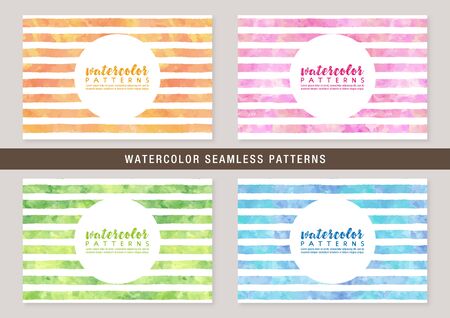 watercolor patterns: stripeのイラスト素材