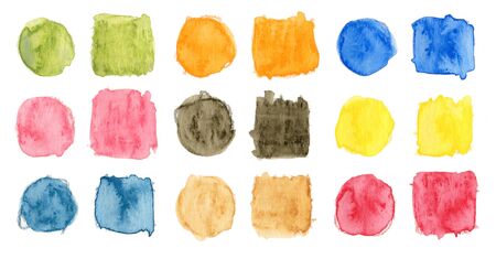 watercolor colorful circle framesの写真素材