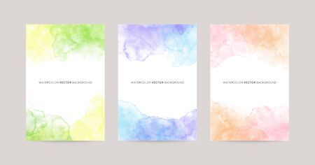 colorful watercolor vector background setのイラスト素材