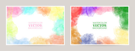 colorful watercolor vector abstract backgroundのイラスト素材