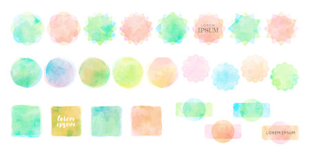 Vector pastel colored small framesのイラスト素材