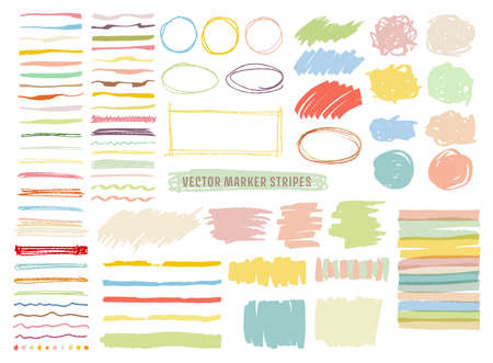hand drawn vector decorationsのイラスト素材
