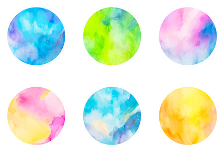 watercolor vector circle set: background for titlesのイラスト素材