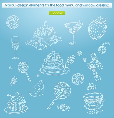 set icons food hand-draw のイラスト素材