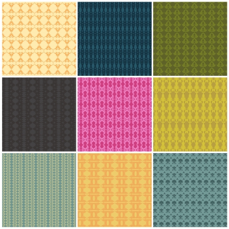 set nine patterns seamlesslyのイラスト素材